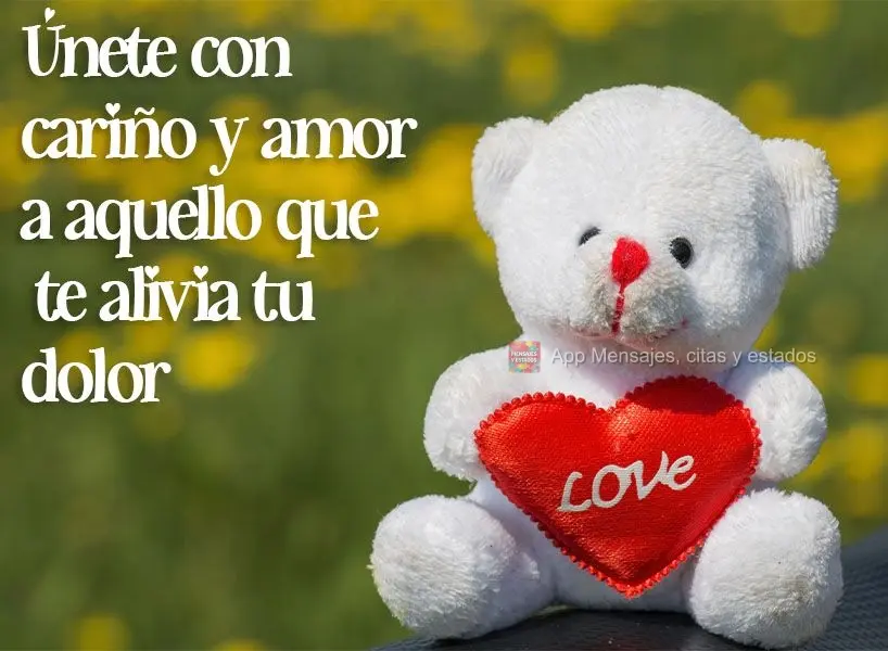 Únete con cariño y amor a aquello que te alivia tu dolor