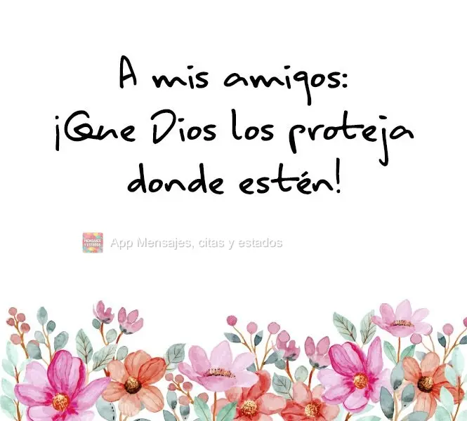 A mis amigos: ¡Que Dios los proteja donde estén!