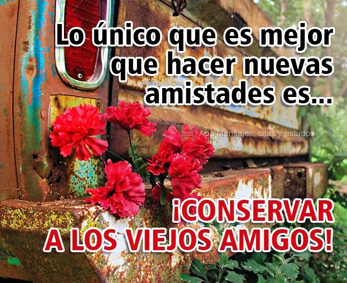 Lo único que es mejor que hacer nuevas amistades es... ¡CONSERVAR A LOS VIEJOS AMIGOS!

