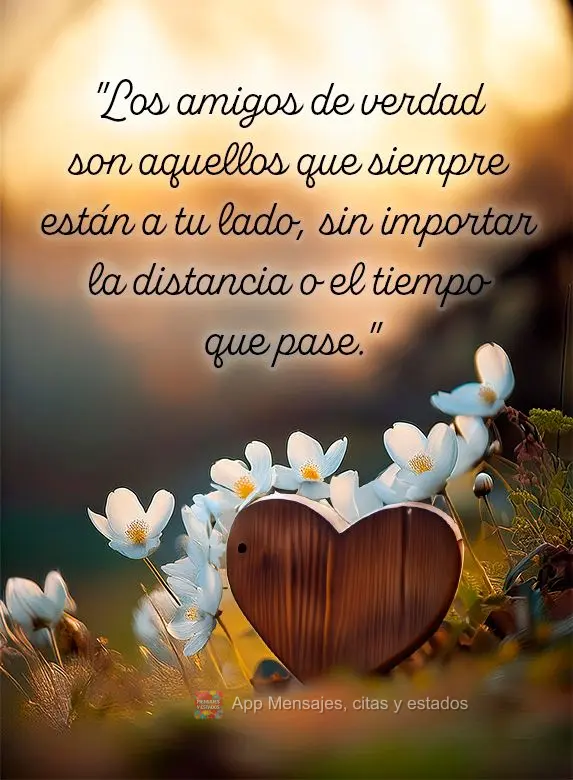 "Los amigos de verdad son aquellos que siempre están a tu lado, sin importar la distancia o el tiempo que pase."