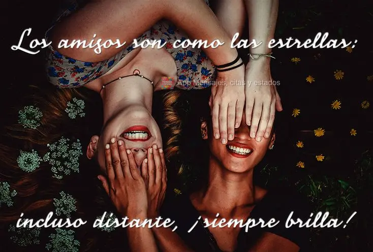 Los amigos son como las estrellas:
incluso distante, ¡siempre brilla!