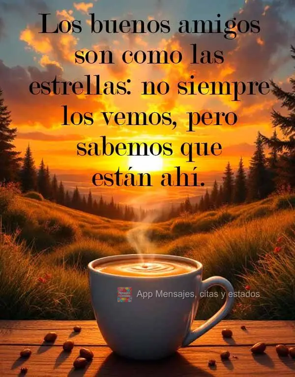 Los buenos amigos son como las estrellas: no siempre los vemos, pero sabemos que están ahí.