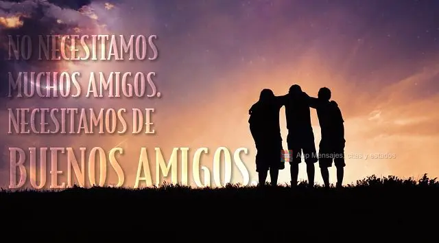 No necesitamos muchos amigos. Necesitamos de Buenos amigos.