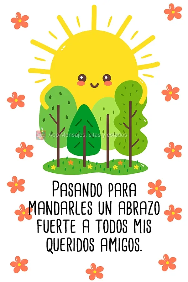 Pasando para mandarles un abrazo fuerte a todos mis queridos amigos.