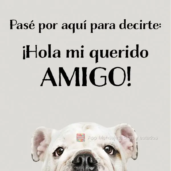 Pasé por aquí para decirte: ¡Hola mi querido amigo!