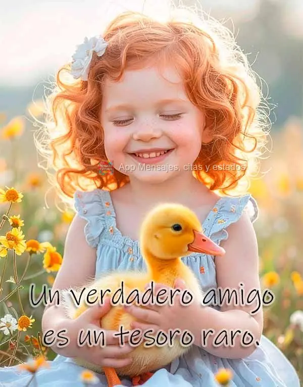 Un verdadero amigo es un tesoro raro.
