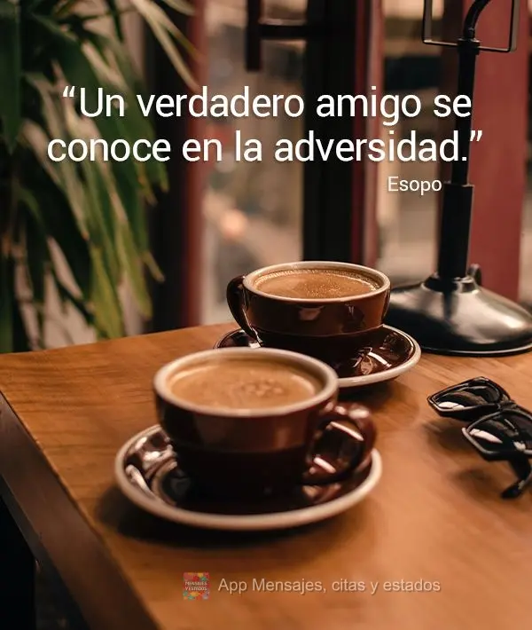 “Un verdadero amigo se conoce en la adversidad.” Esopo