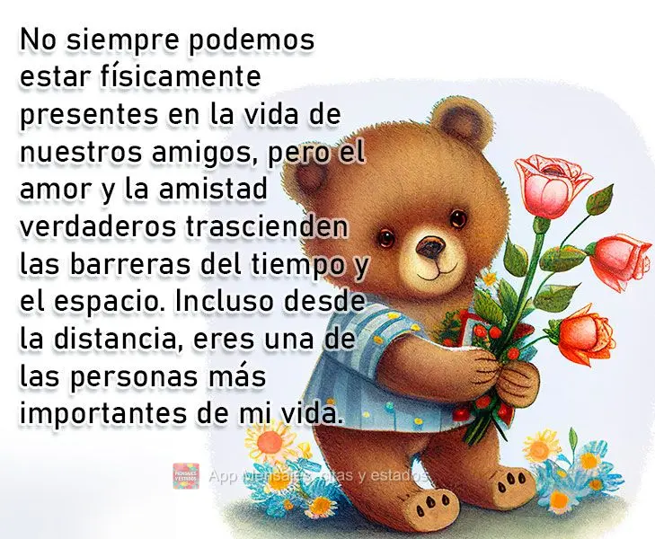 No siempre podemos estar físicamente presentes en la vida de nuestros amigos, pero el amor y la amistad verdaderos trascienden las barreras del tiempo y...