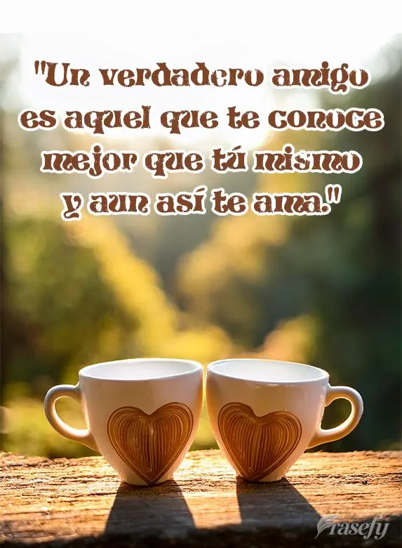 "Um verdadeiro amigo é aquele que te conhece melhor do que você mesmo e ainda assim te ama."