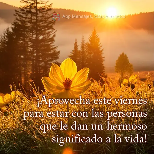 ¡Aprovecha este viernes para estar con las personas que le dan un hermoso significado a la vida!