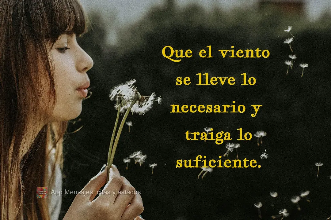 Que el viento se lleve lo necesario y traiga lo
suficiente.