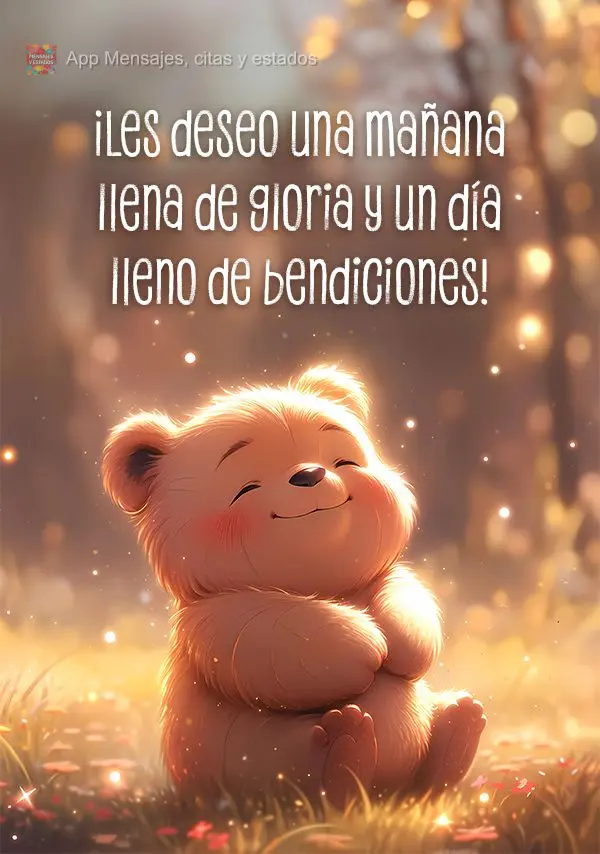 ¡Les deseo una mañana llena de gloria y un día lleno de bendiciones!