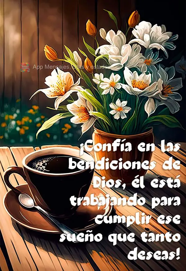 ¡Confía en las bendiciones de Dios, él está trabajando para cumplir ese sueño que tanto deseas!