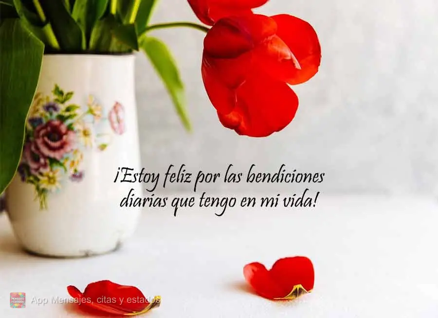 ¡Estoy feliz por las bendiciones diarias que tengo en mi vida!