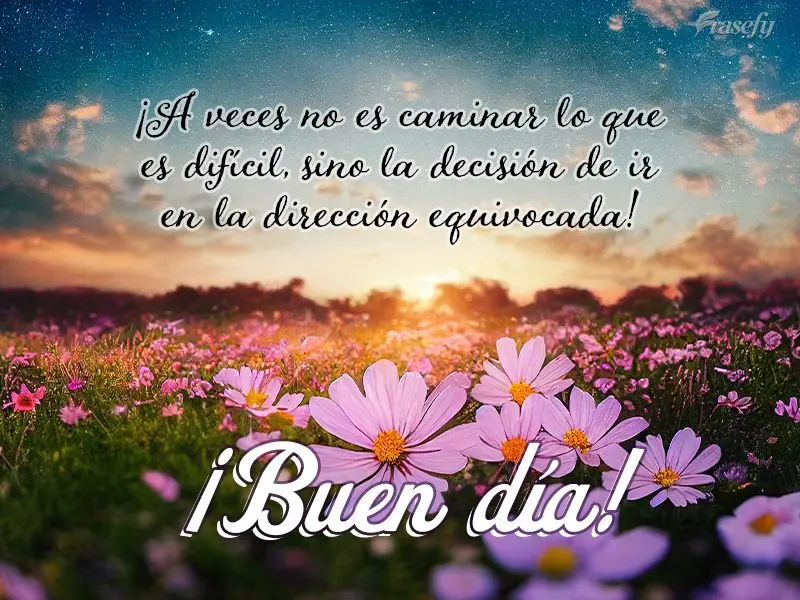¡A veces no es caminar lo que es difícil, sino la decisión de ir en la dirección equivocada! ¡Buen día!