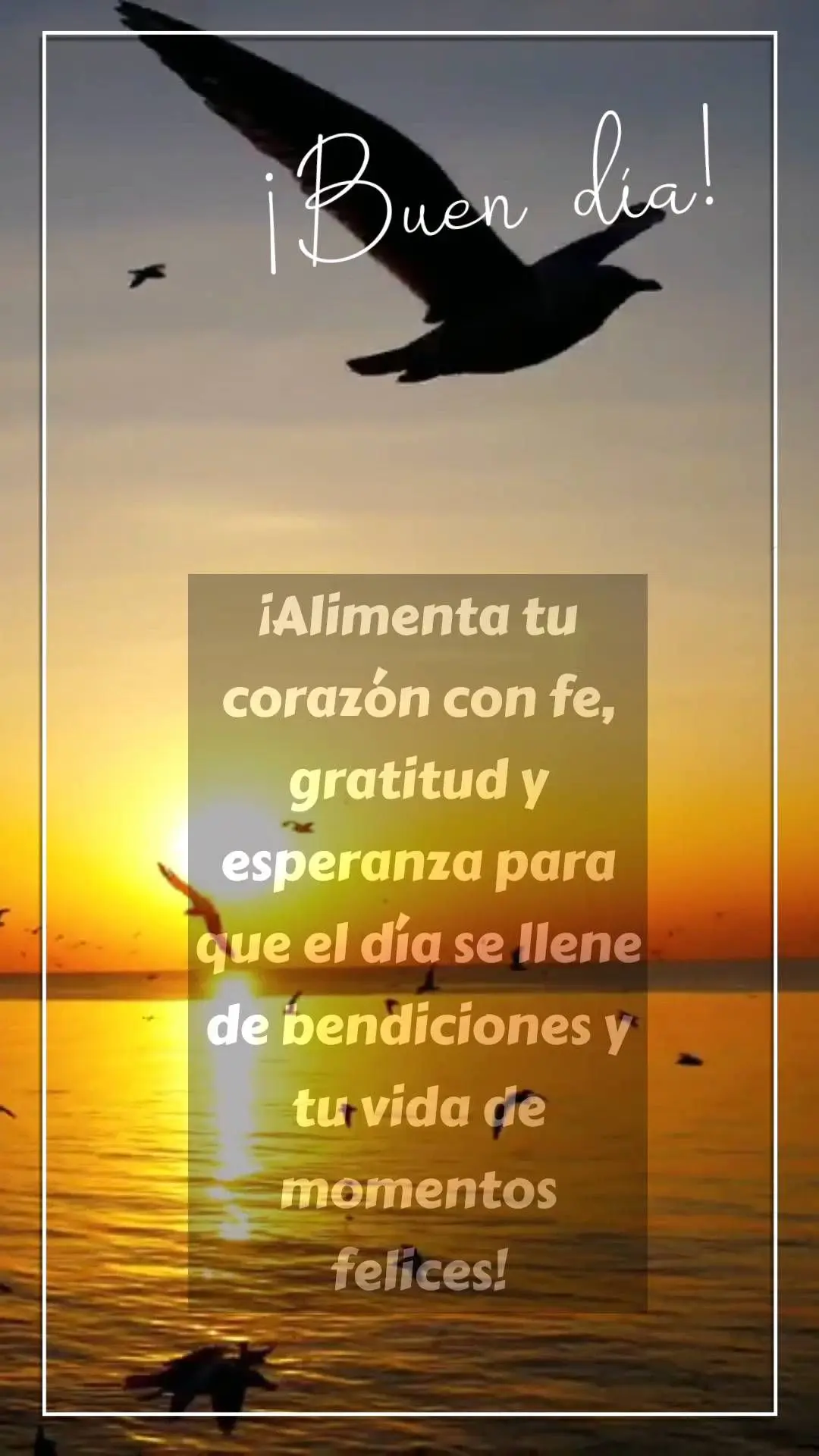 ¡Alimenta tu corazón con fe, gratitud y esperanza para que el día se llene de bendiciones y tu vida de momentos felices! ¡Buen día!