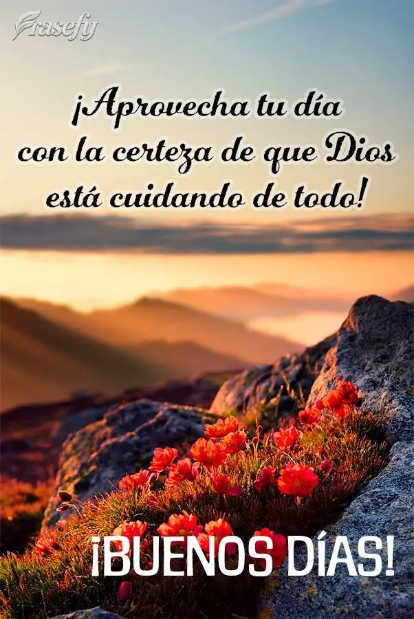 ¡Aprovecha tu día con la certeza de que Dios está cuidando de todo! ¡Buenos días!
