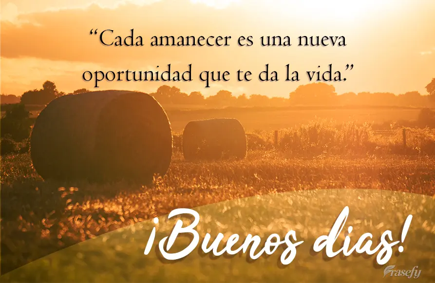 Cada amanecer es una nueva oportunidad que te da la vida.