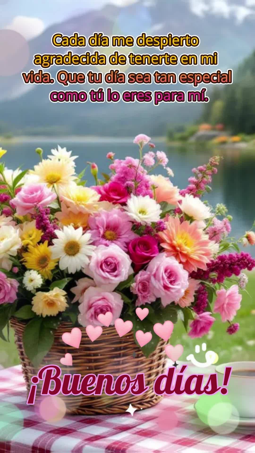 Cada día me despierto agradecida de tenerte en mi vida. Que tu día sea tan especial como tú lo eres para mí. ¡Buenos días!