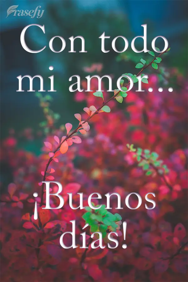 Con todo mi amor... ¡Buenos días!