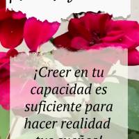 ¡Creer en tu capacidad es suficiente para hacer realidad tus sueños! ¡Buenos días!