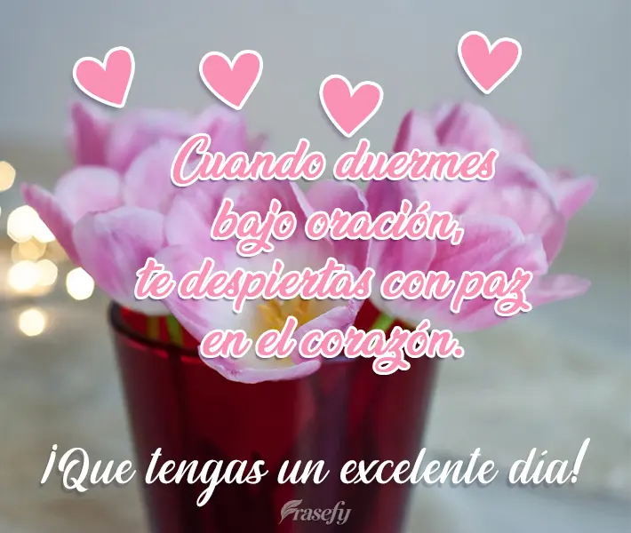 Cuando duermes bajo oración, te despiertas con paz en el corazón. ¡Que tengas un excelente día!