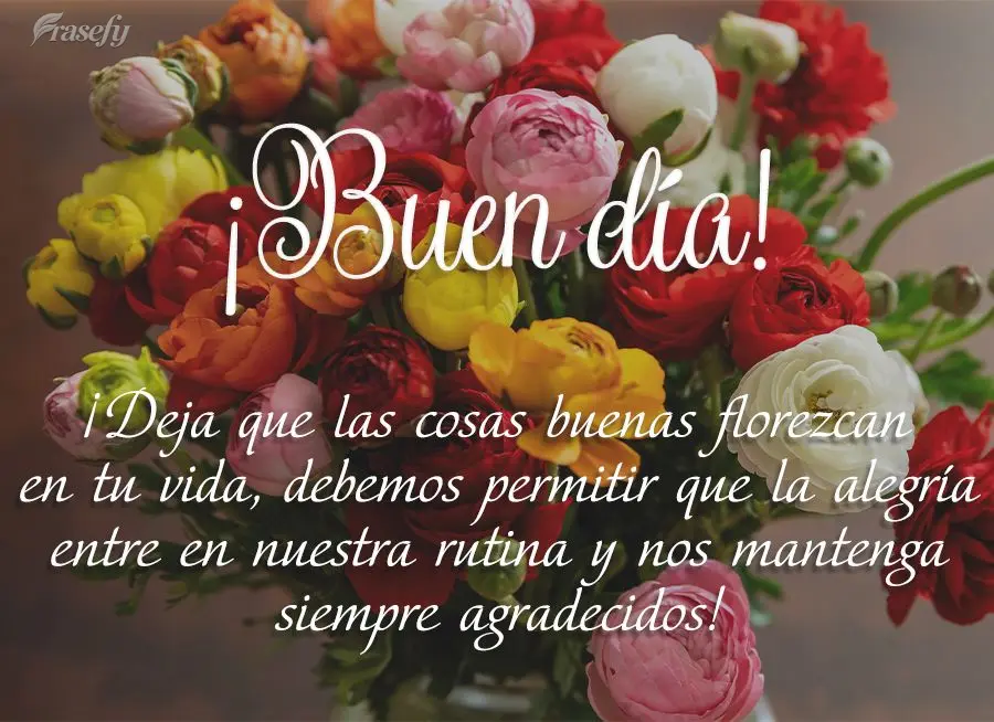 ¡Deja que las cosas buenas florezcan en tu vida, debemos permitir que la alegría entre en nuestra rutina y nos mantenga siempre agradecidos! ¡Buen dí...