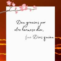 Den gracias por otro hermoso día, porque fue Dios quien proveyó este bendito momento. ¡Buen día!