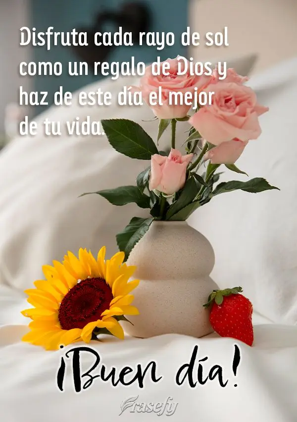 Disfruta cada rayo de sol como un regalo de Dios y haz de este día el mejor de tu vida. ¡Buen día!
