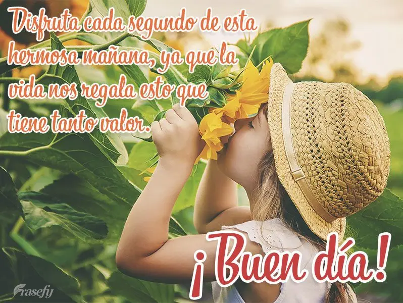 Disfruta cada segundo de esta hermosa mañana, ya que la vida nos regala esto que tiene tanto valor. ¡Buen día!