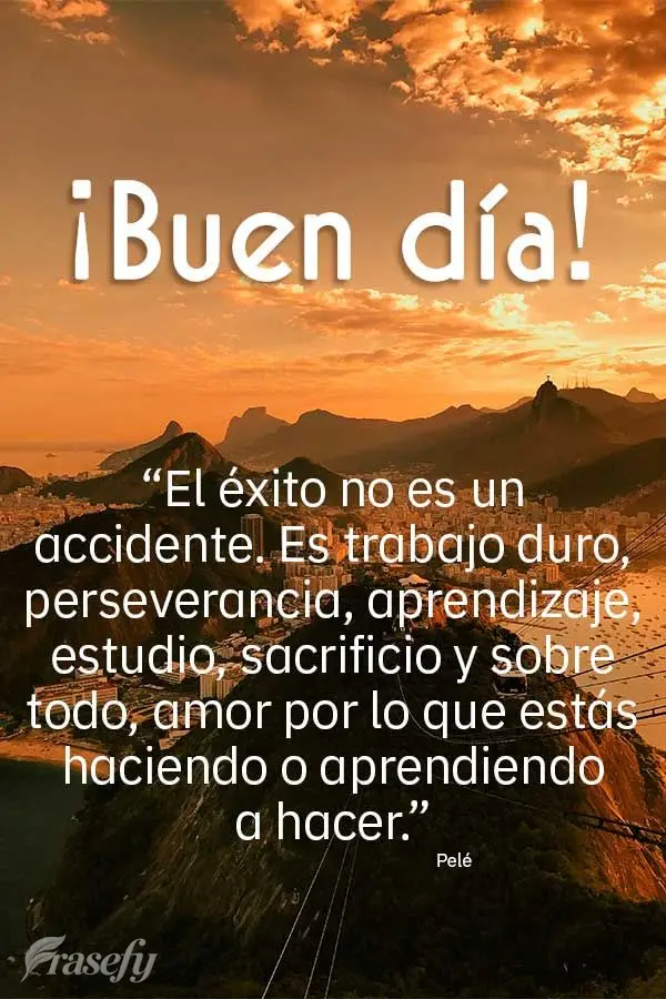 “El éxito no es un accidente. Es trabajo duro, perseverancia, aprendizaje, estudio, sacrificio y sobre todo, amor por lo que estás haciendo o aprendi...