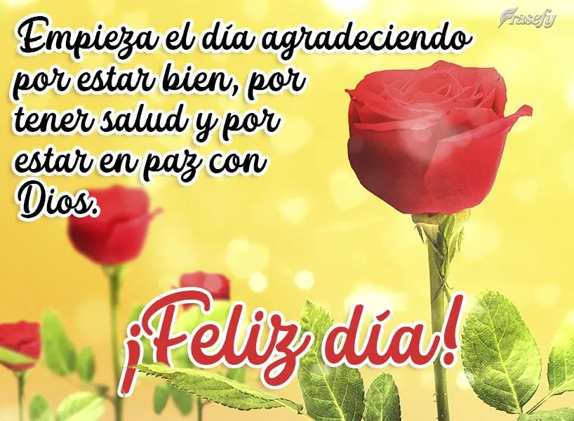 Empieza el día agradeciendo por estar bien, por tener salud y por estar en paz con Dios. ¡Feliz día!