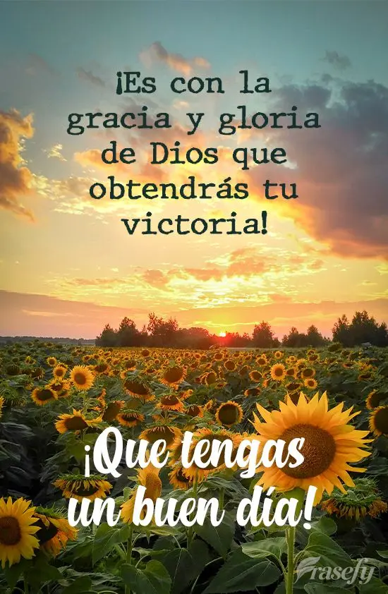 ¡Es con la gracia y gloria de Dios que obtendrás tu victoria! ¡Que tengas un buen día!