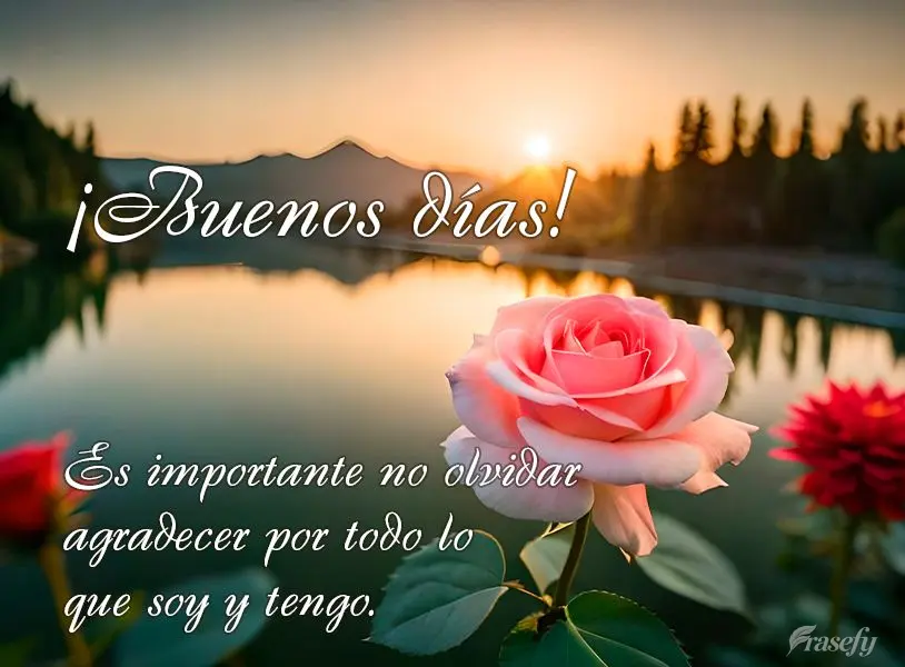 Es importante no olvidar agradecer por todo lo que soy y tengo. ¡Buenos días!