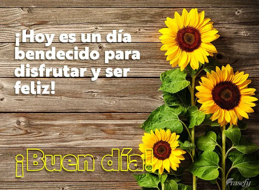 ¡Hoy es un día bendecido para disfrutar y ser feliz! ¡Buen día!