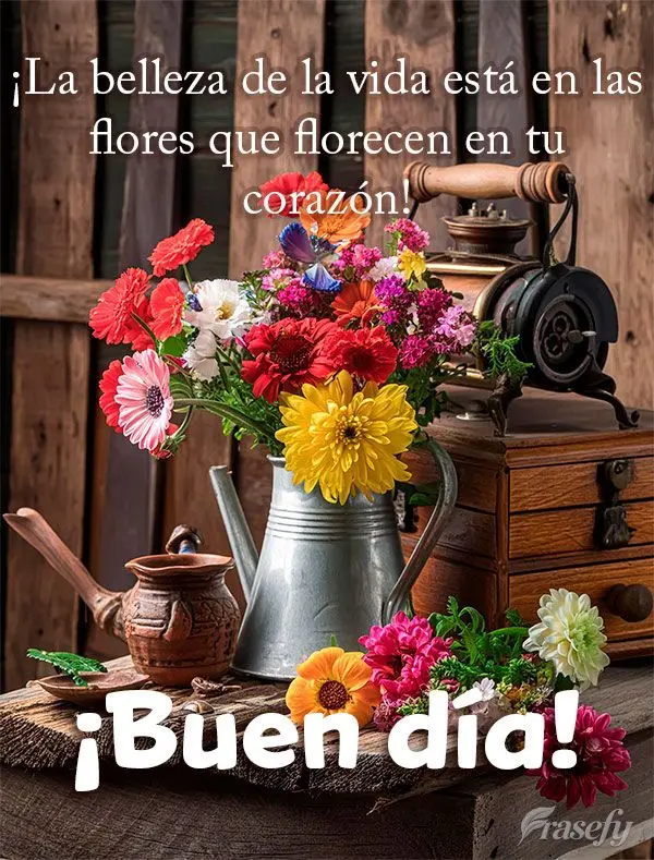 ¡La belleza de la vida está en las flores que florecen en tu corazón! ¡Buen día!