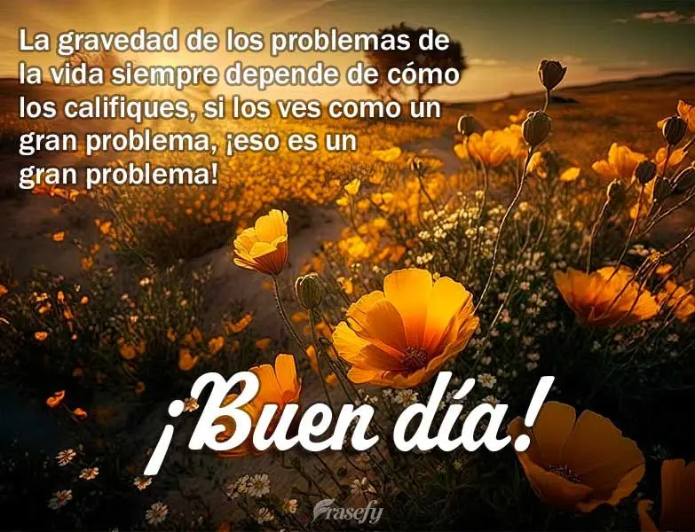 La gravedad de los problemas de la vida siempre depende de cómo los califiques, si los ves como un gran problema, ¡eso es un gran problema! ¡Buen día...