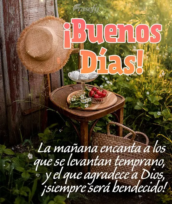 La mañana encanta a los que se levantan temprano, y el que agradece a Dios, ¡siempre será bendecido! ¡Buenos días!