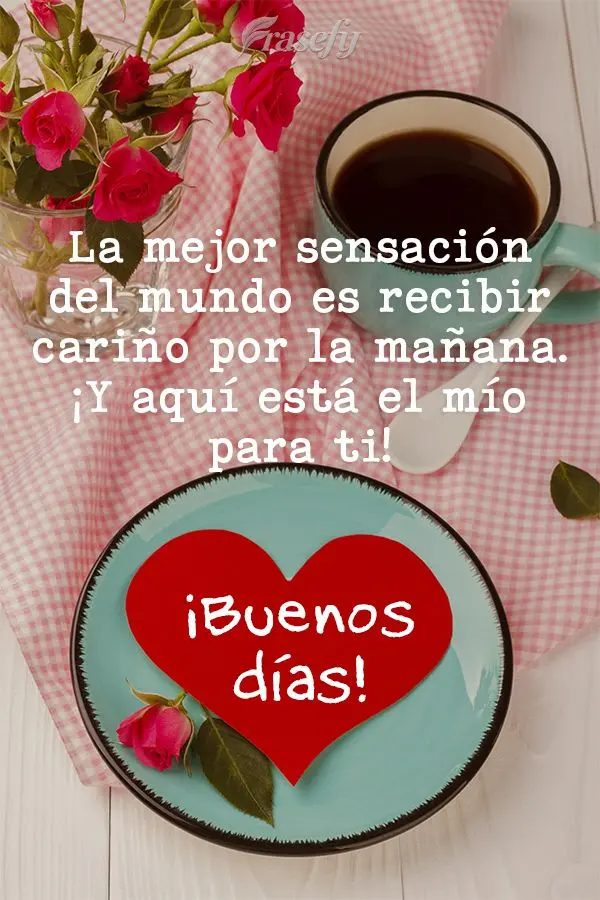 La mejor sensación del mundo es recibir cariño por la mañana. ¡Y aquí está el mío para ti! ¡Buenos días!