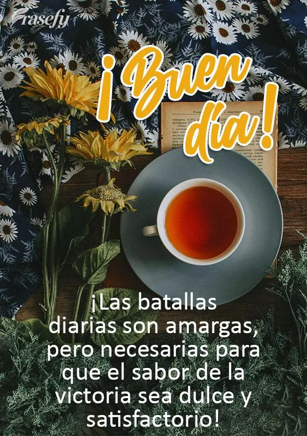 ¡Las batallas diarias son amargas, pero necesarias para que el sabor de la victoria sea dulce y satisfactorio! ¡Buen día!