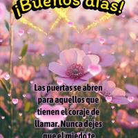 Las puertas se abren para aquellos que tienen el coraje de llamar. Nunca dejes que el miedo te impida intentarlo. ¡Buenos días!