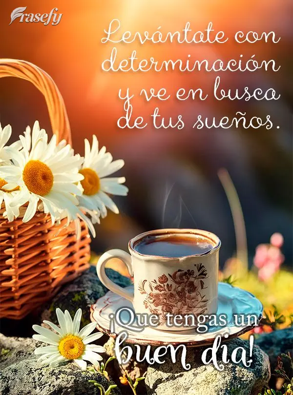 Levántate con determinación y ve en busca de tus sueños. ¡Que tengas un buen dia!