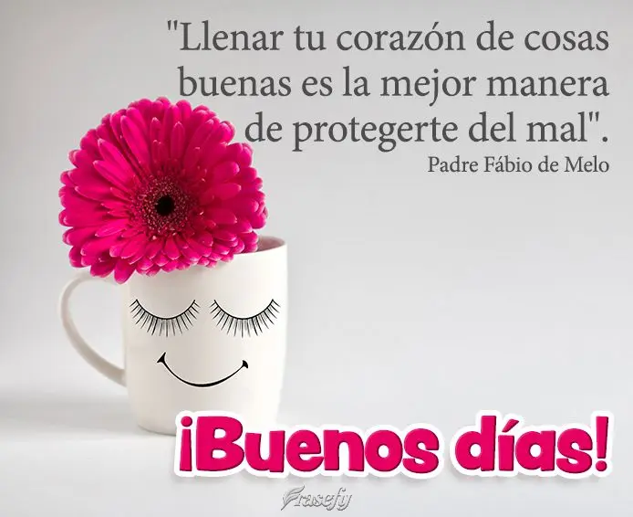 "Llenar tu corazón de cosas buenas es la mejor manera de protegerte del mal". ¡Buenos días! Padre Fábio de Melo