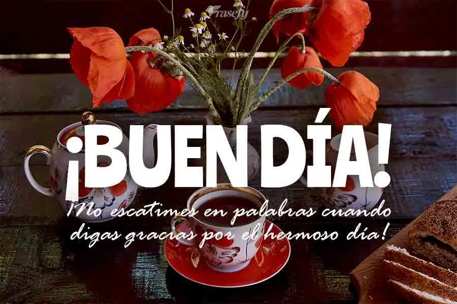 ¡No escatimes en palabras cuando digas gracias por el hermoso día! ¡Buen día!