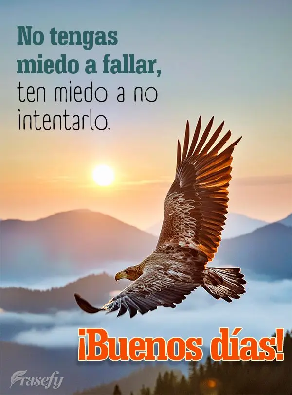 No tengas miedo a fallar, ten miedo a no intentarlo. ¡Buenos días!