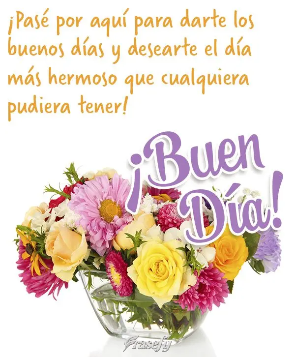 ¡Pasé por aquí para darte los buenos días y desearte el día más hermoso que cualquiera pudiera tener! ¡Buen día!