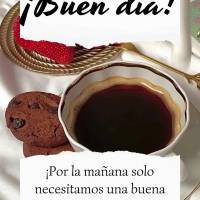 ¡Por la mañana solo necesitamos una buena dosis de café y levantarnos agradeciendo a Dios por un día más! ¡Buen día!