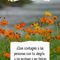 ¡Que contagies a las personas con tu alegría y las motives a ser felices con las cosas simples de la vida! ¡Buen día!