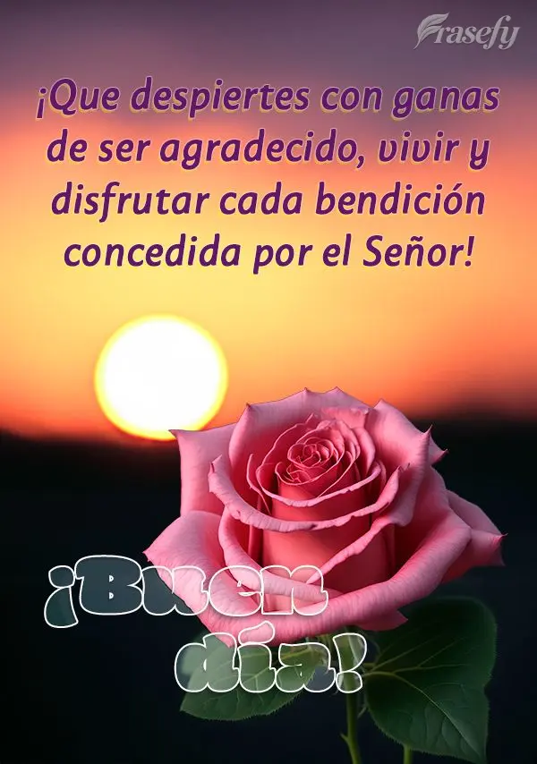 ¡Que despiertes con ganas de ser agradecido, vivir y disfrutar cada bendición concedida por el Señor! ¡Buen día!