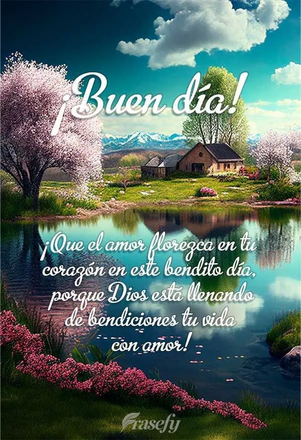 ¡Que el amor florezca en tu corazón en este bendito día, porque Dios está llenando de bendiciones tu vida con amor! ¡Buen día!